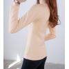 image:imageFlygo Womens Thermal Underwear Tops Round Neck Fleece Lined Baselayer ShirtsBeige
