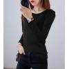image:imageFlygo Womens Thermal Underwear Tops Round Neck Fleece Lined Baselayer ShirtsBlack