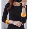 image:imageFlygo Womens Thermal Underwear Tops Round Neck Fleece Lined Baselayer ShirtsBlack