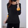 image:imageFlygo Womens Thermal Underwear Tops Round Neck Fleece Lined Baselayer ShirtsBlack