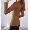 image:imageFlygo Womens Thermal Underwear Tops Round Neck Fleece Lined Baselayer ShirtsKhaki