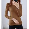 image:imageFlygo Womens Thermal Underwear Tops Round Neck Fleece Lined Baselayer ShirtsKhaki