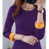 image:imageFlygo Womens Thermal Underwear Tops Round Neck Fleece Lined Baselayer ShirtsPurple