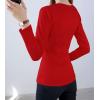 image:imageFlygo Womens Thermal Underwear Tops Round Neck Fleece Lined Baselayer ShirtsRed