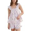 image:imageFlygo Womens Floral Pajama Set 2 Piece Summer Ruffle Cami Top amp Shorts Soft Cotton Loungewear Sleepwear with PocketsPink