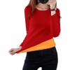 image:imageFlygo Womens Thermal Underwear Tops Round Neck Fleece Lined Baselayer ShirtsRed
