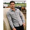 image:imageFlygo Long Sleeve Work Shirts for Men Casual Cotton Button Down Western Cowboy Cargo Shirt for Hiking Safari CampingLight Grey