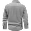 image:imageFlygo Long Sleeve Work Shirts for Men Casual Cotton Button Down Western Cowboy Cargo Shirt for Hiking Safari CampingLight Grey