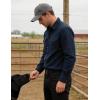 image:imageFlygo Long Sleeve Work Shirts for Men Casual Cotton Button Down Western Cowboy Cargo Shirt for Hiking Safari CampingNavy