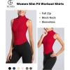 image:imageFlygo Womens Full Zip Sleeveless Workout Yoga Active Jacket Vest Golf ShirtsRed