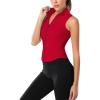 image:imageFlygo Womens Full Zip Sleeveless Workout Yoga Active Jacket Vest Golf ShirtsRed
