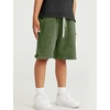 image:imageFlygo Boys Girls Cotton Shorts Acid Washed Active Pull On Jogger Shorts Kids Casual Athletic Loose Fit 516YArmy Green