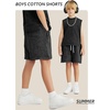 image:imageFlygo Boys Girls Cotton Shorts Acid Washed Active Pull On Jogger Shorts Kids Casual Athletic Loose Fit 516YBlack