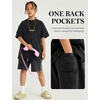 image:imageFlygo Boys Girls Cotton Shorts Acid Washed Active Pull On Jogger Shorts Kids Casual Athletic Loose Fit 516YBlack