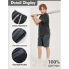 image:imageFlygo Boys Girls Cotton Shorts Acid Washed Active Pull On Jogger Shorts Kids Casual Athletic Loose Fit 516YBlackdarkgrey