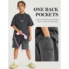 image:imageFlygo Boys Girls Cotton Shorts Acid Washed Active Pull On Jogger Shorts Kids Casual Athletic Loose Fit 516YDark Grey