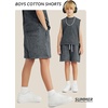 image:imageFlygo Boys Girls Cotton Shorts Acid Washed Active Pull On Jogger Shorts Kids Casual Athletic Loose Fit 516YDark Grey