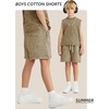 image:imageFlygo Boys Girls Cotton Shorts Acid Washed Active Pull On Jogger Shorts Kids Casual Athletic Loose Fit 516YKhaki