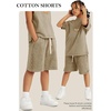 image:imageFlygo Boys Girls Cotton Shorts Acid Washed Active Pull On Jogger Shorts Kids Casual Athletic Loose Fit 516YKhaki