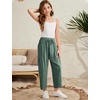 image:imageFlygo Girls Wide Leg Pants Casual Flowy Elastic Waist Palazzo Harem Trousers with PocketsGreen