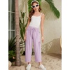 image:imageFlygo Girls Wide Leg Pants Casual Flowy Elastic Waist Palazzo Harem Trousers with PocketsLightpurple