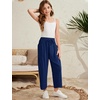 image:imageFlygo Girls Wide Leg Pants Casual Flowy Elastic Waist Palazzo Harem Trousers with PocketsNavy