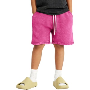 image:imageFlygo Boys Girls Cotton Shorts Acid Washed Active Pull On Jogger Shorts Kids Casual Athletic Loose Fit 516YRose