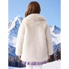 image:imageFlygo Girls Faux Fur Coat Fluffy Winter Fur Jacket Midi Lapel Long Sleeve Furry Shaggy Coats Outerwear 514 YearsBeige