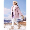 image:imageFlygo Girls Faux Fur Coat Fluffy Winter Fur Jacket Midi Lapel Long Sleeve Furry Shaggy Coats Outerwear 514 YearsPink