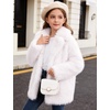 image:imageFlygo Girls Faux Fur Coat Fluffy Winter Fur Jacket Midi Lapel Long Sleeve Furry Shaggy Coats Outerwear 514 YearsWhite