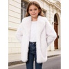 image:imageFlygo Girls Faux Fur Coat Fluffy Winter Fur Jacket Midi Lapel Long Sleeve Furry Shaggy Coats Outerwear 514 YearsWhite