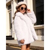 image:imageFlygo Girls Faux Fur Coat Fluffy Winter Fur Jacket Midi Lapel Long Sleeve Furry Shaggy Coats Outerwear 514 YearsWhite