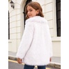 image:imageFlygo Girls Faux Fur Coat Fluffy Winter Fur Jacket Midi Lapel Long Sleeve Furry Shaggy Coats Outerwear 514 YearsWhite