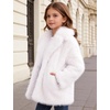 image:imageFlygo Girls Faux Fur Coat Fluffy Winter Fur Jacket Midi Lapel Long Sleeve Furry Shaggy Coats Outerwear 514 YearsWhite
