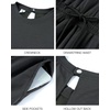 image:imageFlygo Jumpsuits for Women Crewneck Cap Sleeve Open Back One Piece Outfits Wide Leg Drawstring Romper Pants with PocketsDarkgrey