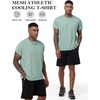 image:imageFlygo Mens Workout Shirts Dry Fit Underarm Mesh Athletic Cooling TShirt Short Raglan Sleeve Moisture Wicking Gym TopsBlackwhitegreydarkgreybeangreen