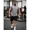 image:imageFlygo Mens Workout Shirts Dry Fit Underarm Mesh Athletic Cooling TShirt Short Raglan Sleeve Moisture Wicking Gym TopsGrey