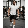 image:imageFlygo Mens Workout Shirts Dry Fit Underarm Mesh Athletic Cooling TShirt Short Raglan Sleeve Moisture Wicking Gym TopsWhite