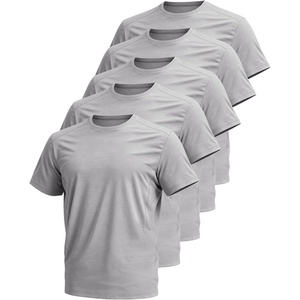 image:imageFlygo Mens Workout Shirts Dry Fit Underarm Mesh Athletic Cooling TShirt Short Raglan Sleeve Moisture Wicking Gym Tops5pcsgrey