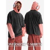 image:imageFlygo 5 Pack Oversized Tshirts for Men Cotton Wash Short Sleeve Streetwear Tops Fashion Loose Fit Crewneck Workout Tee ShirtsBlackArmyGreenGreyBlueBeigeM