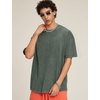 image:imageFlygo 5 Pack Oversized Tshirts for Men Cotton Wash Short Sleeve Streetwear Tops Fashion Loose Fit Crewneck Workout Tee ShirtsBlackArmyGreenGreyBlueBeigeM