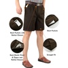 image:imageFlygo Mens Classic Fit 7 Inseam Chino Oxford Shorts Pleated Flat Golf ShortsCoffeeXL