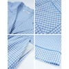 image:imageFlygo Mens Plaid Pajamas Set Cotton Gingham Short Sleeve Button Down Sleepwear Soft Pj Pants 2 Piece Loungewear with PocketsBlue