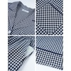 image:imageFlygo Mens Plaid Pajamas Set Cotton Gingham Short Sleeve Button Down Sleepwear Soft Pj Pants 2 Piece Loungewear with PocketsNavy