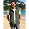 image:imageFlygo Mens Summer Lightweight Outdoor Vest Casual Utility Travel Work Fishing Hiking Photo Vest with Pockets01 Army Green