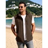 image:imageFlygo Mens Summer Lightweight Outdoor Vest Casual Utility Travel Work Fishing Hiking Photo Vest with Pockets01 Coffee