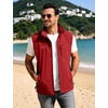 image:imageFlygo Mens Summer Lightweight Outdoor Vest Casual Utility Travel Work Fishing Hiking Photo Vest with Pockets01 Red