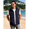 image:imageFlygo Mens Summer Lightweight Outdoor Vest Casual Utility Travel Work Fishing Hiking Photo Vest with PocketsLight Navy