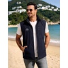 image:imageFlygo Mens Summer Lightweight Outdoor Vest Casual Utility Travel Work Fishing Hiking Photo Vest with PocketsNavy Blue