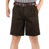 image:imageFlygo Mens Classic Fit 7 Inseam Chino Oxford Shorts Pleated Flat Golf ShortsCoffeeXL